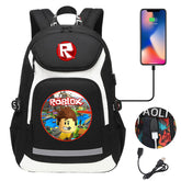 Roblox Backpack Travel Backpack Roblox SchoolBag With USB Charging Port
